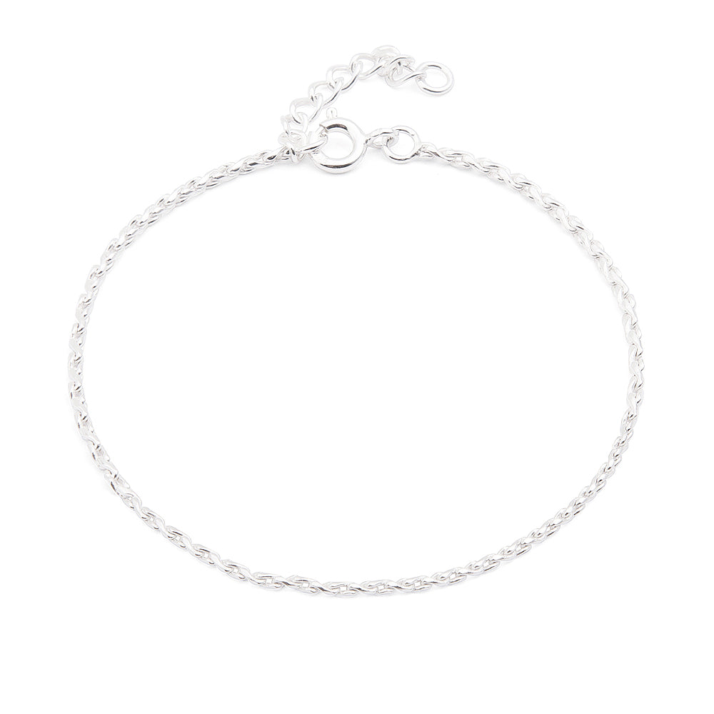 Lesha Thin Rope Bracelet in Silver