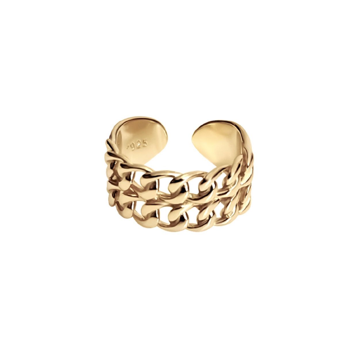 Livia Adjustable Curb Link Pinky Ring in Gold