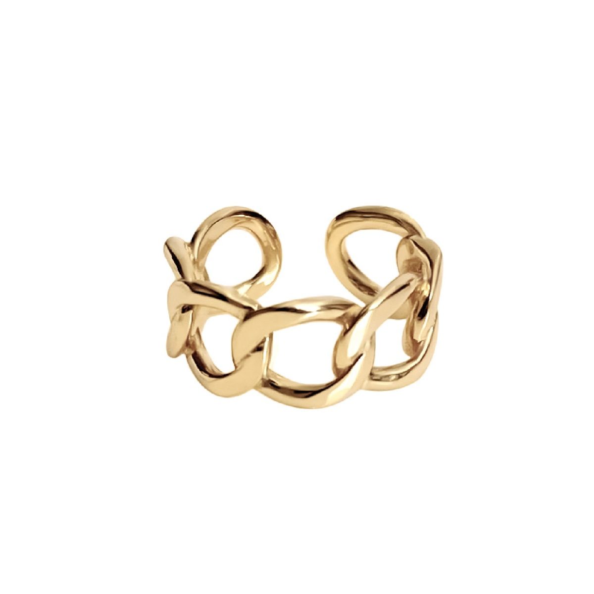 Marianna Adjustable Wide Curb Link Ring in Gold
