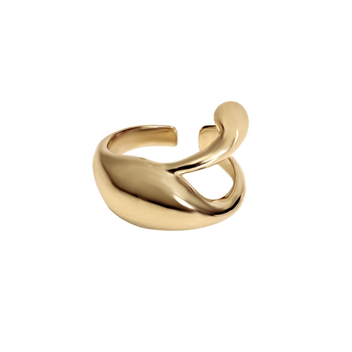 Noor Adjustable Asymmetrical Chunky Ring in Gold