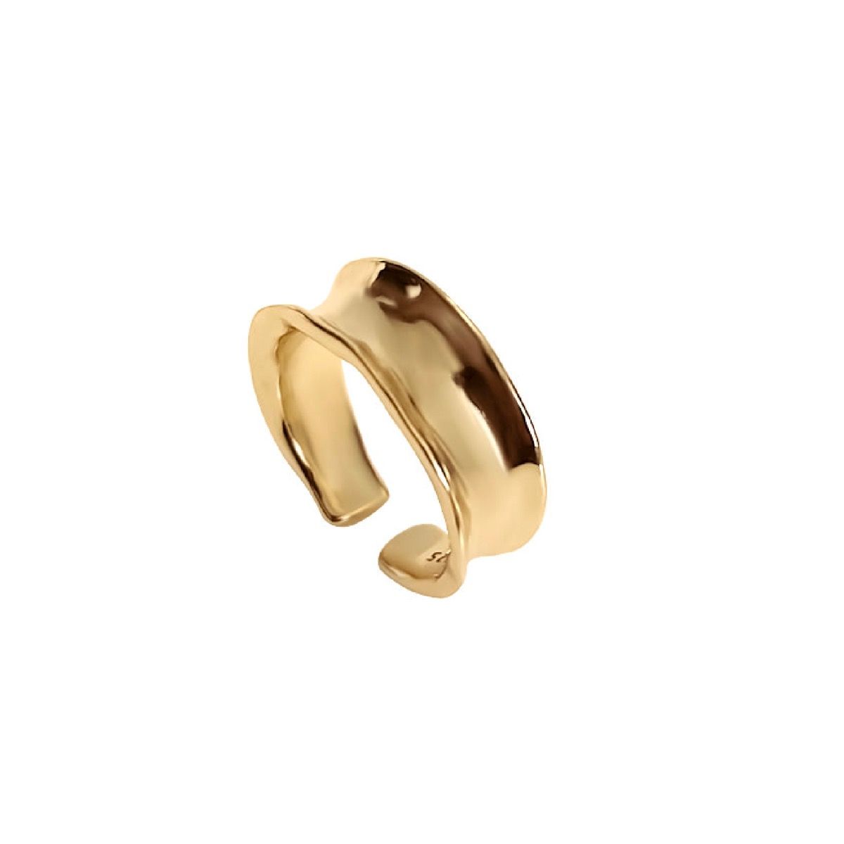Olivia Adjustable Hammered Ring in Gold