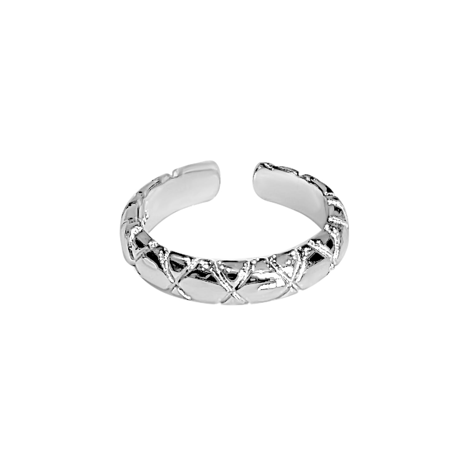 Adjustable Thin Band Ring in Silver