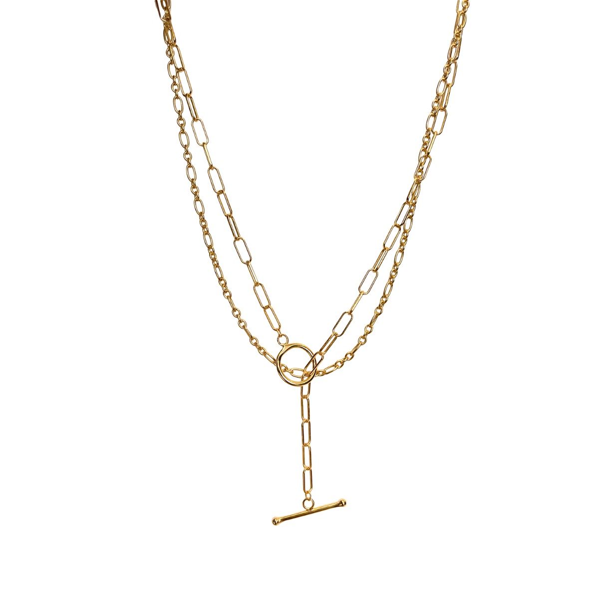 9ct Yellow Gold T-Bar Round and Rectangular Link Chain – Keanes Jewellers