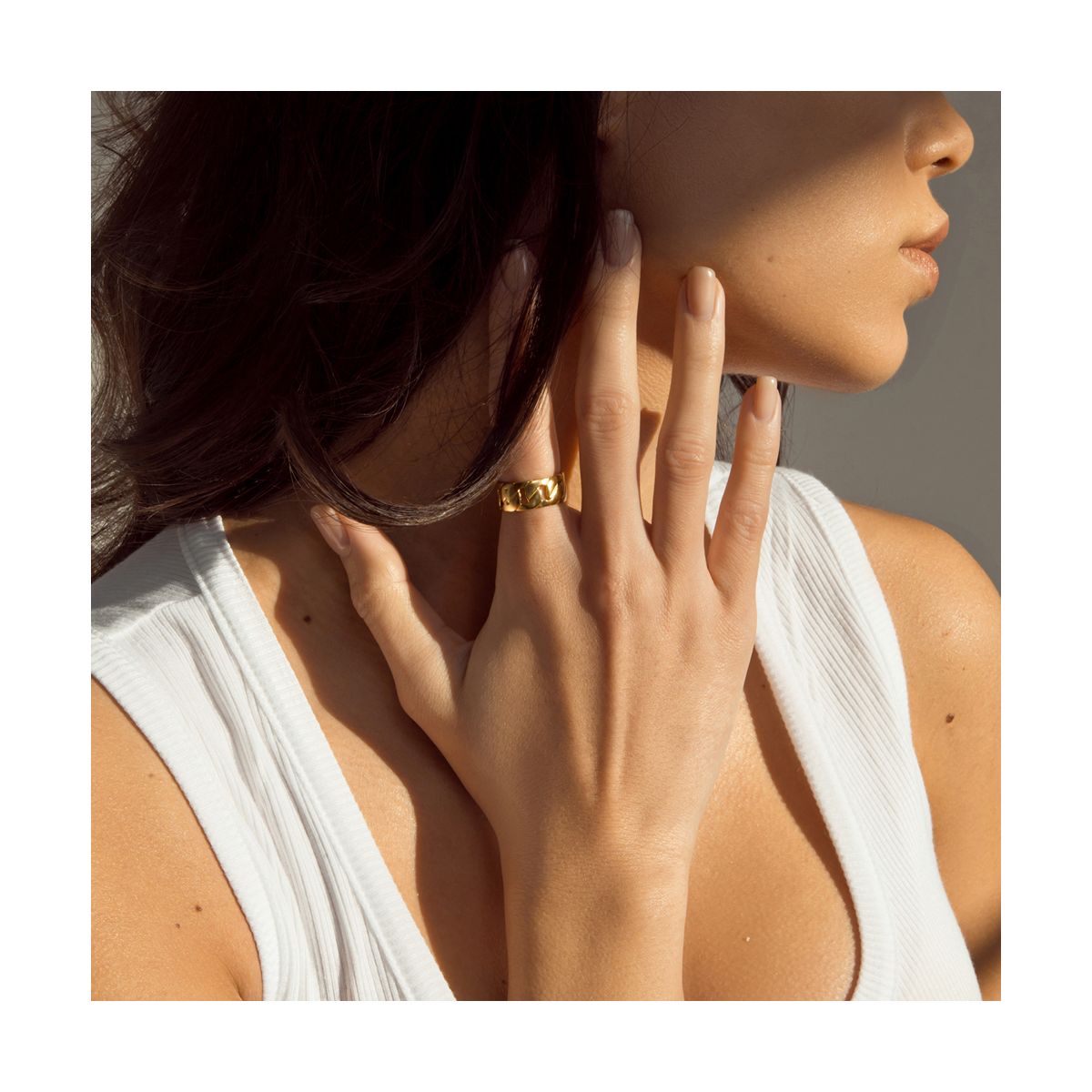 Tracey Curb Link Ring in Gold