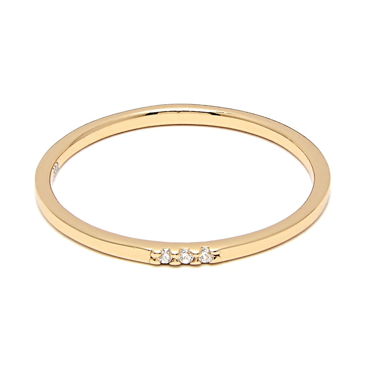 Shania Crystal Thin Band Ring in Gold