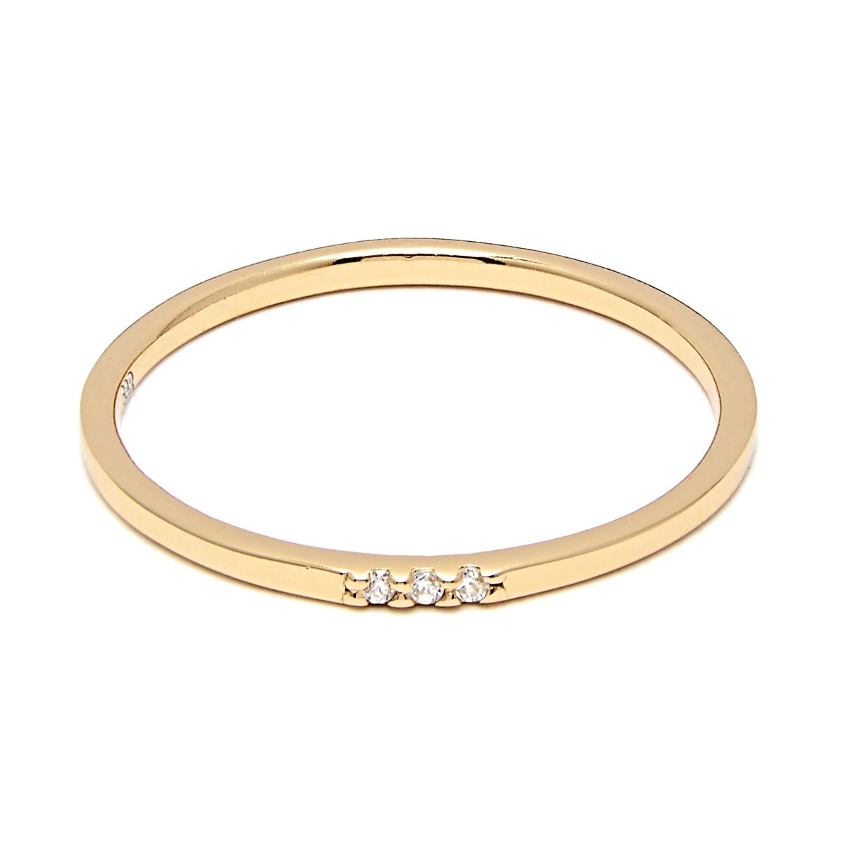 Shania Crystal Thin Band Ring in Gold