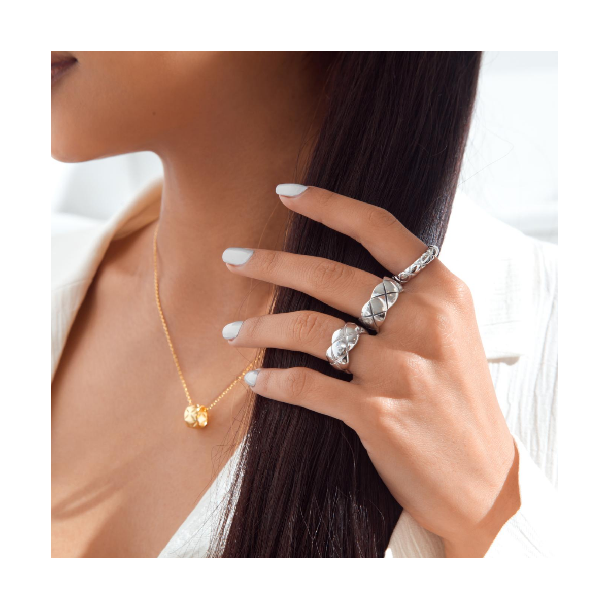 Adjustable Shallow Ring in Silver